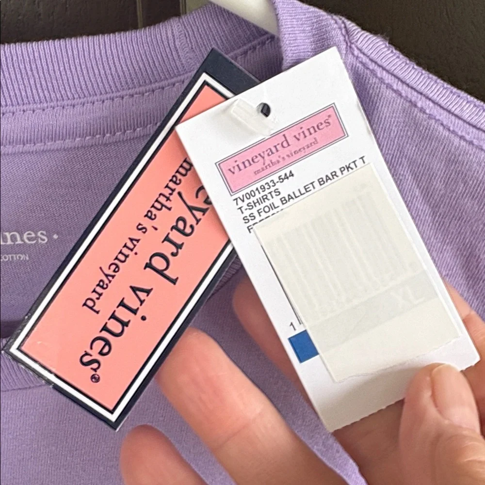 NWT Vineyard Vines Ballet Slippers Pocket Tee Lavender Size XL - Picture 6 of 7